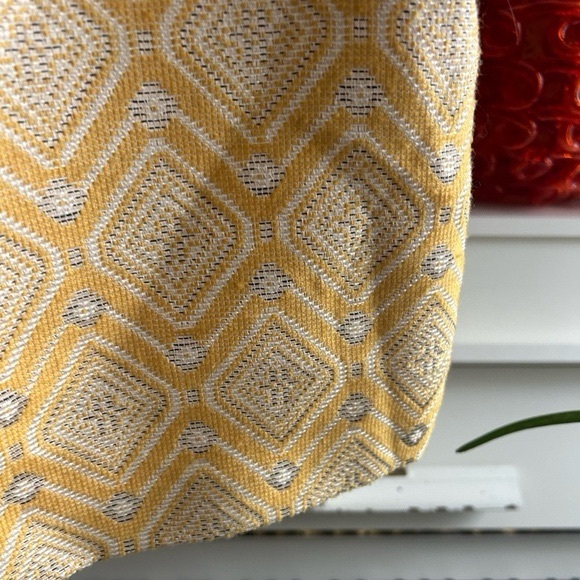 Amanda Chelsea Womens SZ 14 A-Line Skirt Yellow Chevron Brocade Career Zips - Picture 8 of 16